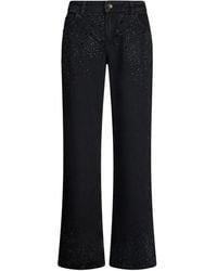Liu Jo - Jeans Met Wijde Pijpen En Stras - Lyst