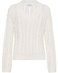 Brunello Cucinelli - Open-Knit Sweater - Lyst