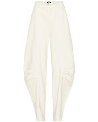 ROTATE BIRGER CHRISTENSEN - Cream Tapered Trousers - Lyst