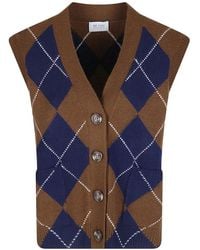 Be You - Argyle-Knit Cashmere Vest - Lyst