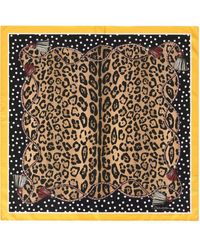 Dolce & Gabbana - Seidenschal mit Leoparden-Print - Lyst