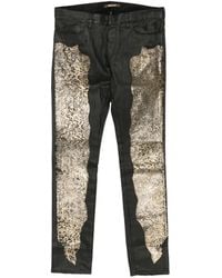 Roberto Cavalli - Leopard-Print Metallic-Effect Jeans - Lyst