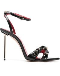 HARDOT - Booty 101Mm Gemstone-Detail Leather Sandals - Lyst
