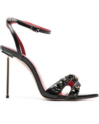 HARDOT - Booty 101Mm Gemstone-Detail Leather Sandals - Lyst