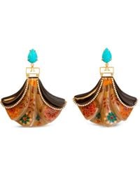 Silvia Furmanovich - 18Kt Flower Gelbgoldohrringe Mit Schmucksteinen - Lyst