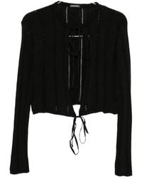 Ann Demeulemeester - Tie-Fastening Open-Knit Cardigan - Lyst