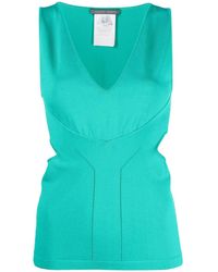 Alberta Ferretti - Cut-Out Sleeved Knit Top - Lyst