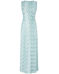Missoni - Long Mesh Cover-Up Dress With Zigzag Pattern, Sequins, And Cut-Out Detail - Lyst