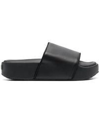 Y-3 - Leather Flatform Slides - Men's - Rubber/calf Leather/fabric - Lyst