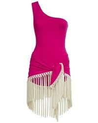‎Taller Marmo - Yacare One-Shoulder Fringed Swimsuit - Lyst