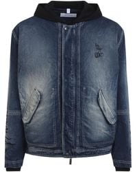 Off-White c/o Virgil Abloh - Hooded Denim Jacket - Lyst