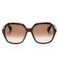 Cartier - Logo-Plaque Geometric-Frame Sunglasses - Lyst