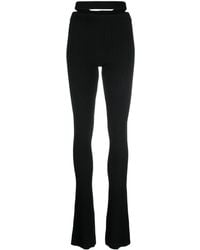 ANDREADAMO - Cut-out Flared Ribbed Knit Trousers - Lyst
