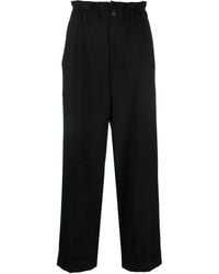 P.A.R.O.S.H. - Paperbag-Waist Straight Leg Trousers - Lyst