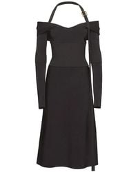 Ferragamo - Off-Shoulder Midi Dress - Lyst