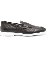 Kiton - Penny-slot Leather Loafers - Lyst