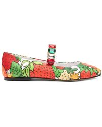 Casadei - X Enriquez Ballet Love Strawberries Crystal-Embellished Ballet Flats - Lyst