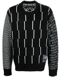 Versace Jeans Couture - Geometric Intarsia-Knit Jumper - Lyst