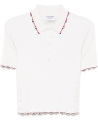 Thom Browne - Polo En Maille Nervurée À Bandes Tricolores - Lyst