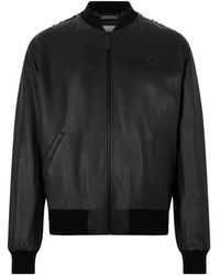 Philipp Plein - Leren Bomberjack - Lyst