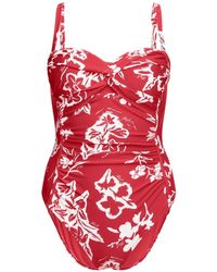 KARL LAGERFELD - Signature Twist-Front Swimsuit - Lyst