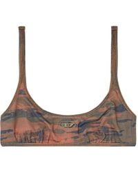 DIESEL - Ut-Bra-Top-Utlt Bikinioberteil Mit Camouflage-Print - Lyst