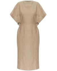 Jacquemus - Back-Slit Linen Midi Dress - Lyst