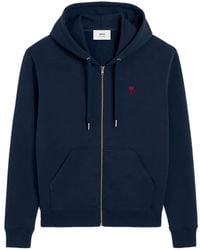 Ami Paris - De Coeur Zip-Up Hoodie - Lyst