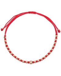 Anil Arjandas - 18kt Ball Rotgoldarmband mit Diamanten - Lyst