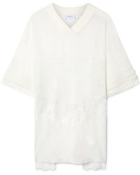 Off-White c/o Virgil Abloh - Panelled Semi-Sheer Cotton T-Shirt - Lyst