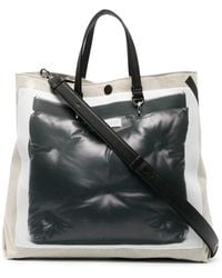 Maison Margiela - Neutral Glam Slam Printed Linen Tote Bag - Women's - Fabric - Lyst
