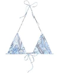 PUCCI - Orchidee-Print Triangle Bikini Top - Lyst