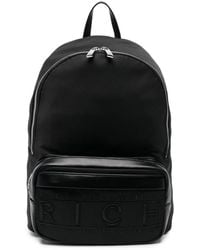 John Richmond Embroidered-logo Design Backpack - Black