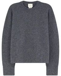 Alysi - Ribbed-Trim Crew-Neck Wool Sweater - Lyst