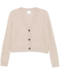 Allude - Ribbed-Knit V-Neck Cardigan - Lyst