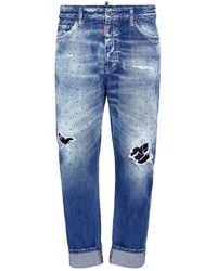 DSquared² - Distressed Cropped Jeans - Lyst
