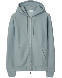 Burberry - Logo Cotton Blend Zip Hoodie - Lyst