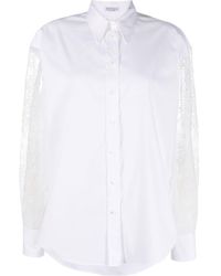Brunello Cucinelli - Chemise à broderie anglaise - Lyst