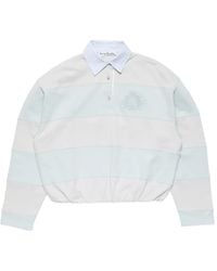 Acne Studios - Striped Polo Sweatshirt - Lyst