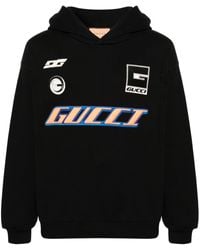 Gucci - Logo-embroidered Cotton Hoodie - Lyst