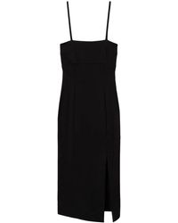 Twinset - Viscose-Blend Side-Slit Spaghetti Strap Dress - Lyst