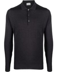 John Smedley - Button-Front Long-Sleeved Polo Shirt - Lyst