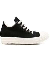 Rick Owens - Round Leather Lace-Up Sneakers - Lyst