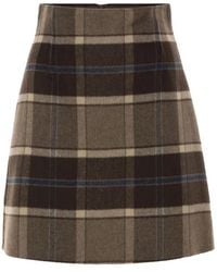 Weekend by Maxmara - Short Checked Wool Skirt - Lyst