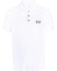 EA7 - Logo-print Short-sleeve Polo Shirt - Lyst