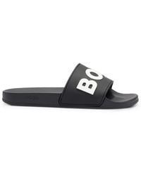 BOSS - Logo-Emed Open-Toe Slides - Lyst