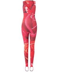Roberto Cavalli - Rose-Print Jumpsuit - Lyst