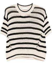 Roberto Collina - Striped Knitted T-Shirt - Lyst