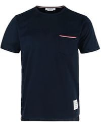 Thom Browne - Rwb-Stripe Pocket T-Shirt - Lyst