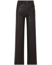 PAIGE - Sasha Coated Logo-Patch Straight-Leg Jeans - Lyst